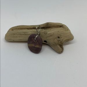 Natural wishing stone pendant